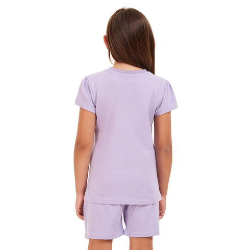 Girls summer pajama set Purple t-shirt +shorts